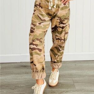 Cargo Jogger Pants in Camo Print - Women